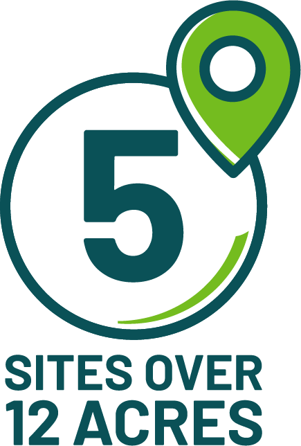 5 sites over 12 acres